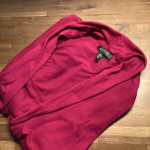 Lauren Ralph Lauren Women XL Jersey Knit Wrap Front Long Sleeve Top Fuchsia